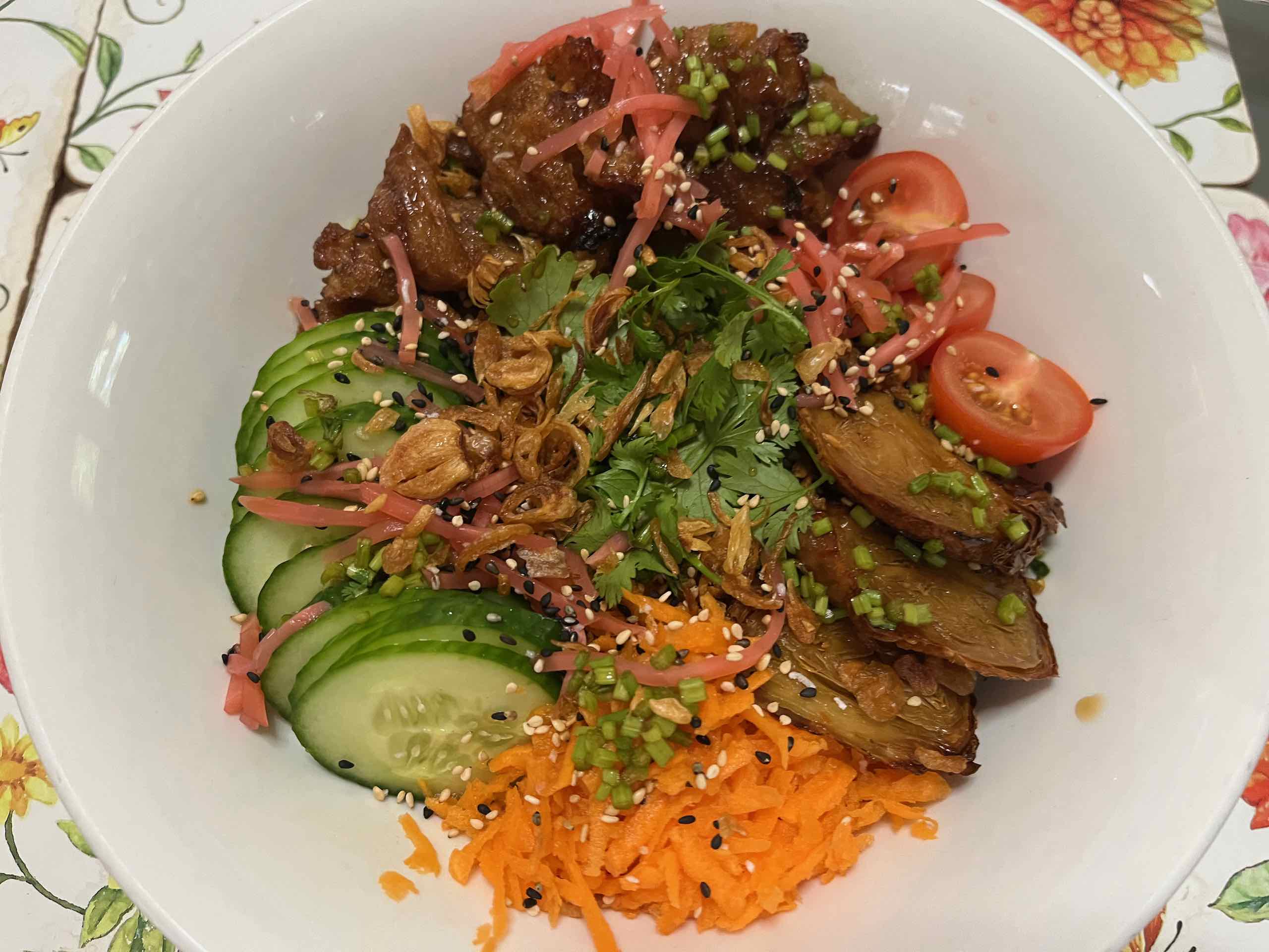 Three vegan poke bowls featured image